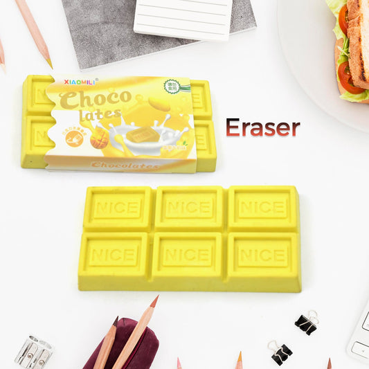 Chocolate Shaped Erasers Soft Pencil Erasers Supplies for Office School Students Drawing Writing Classroom Rewards for Return Gift, Birthday Party, School Prize                           4343